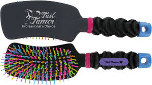BRUSH - PROFESSIONAL CHOICE CURVED HANDLE RAINBOW BRUSH/909 - PROFESSIONAL CHOICE - Mock Brothers Saddlery and Western Wear