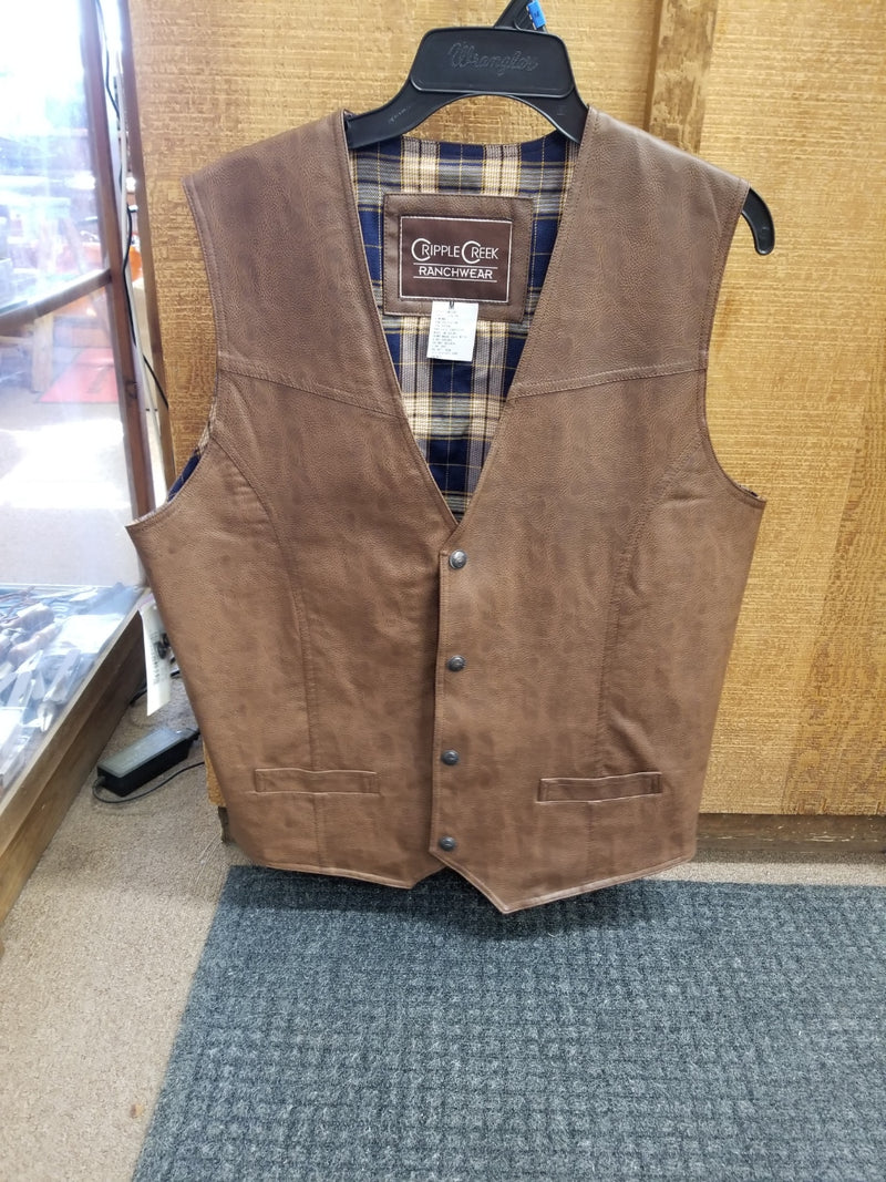 Cripple Creek Men's Faux Leather Vest/CW1239-35 – Mock Brothers