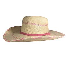 Atwood Kids Palm Straw Hat/ Pink/Black Trim