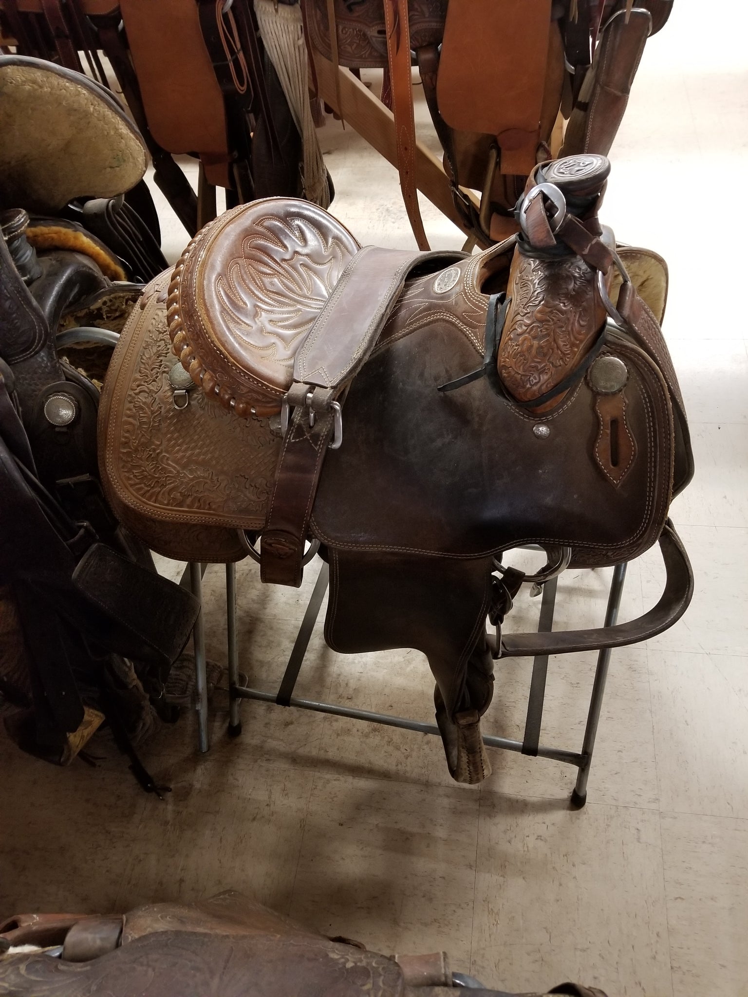 Used Custom Saddle By BJ Nation/Roper/J.W./14"