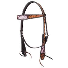 HEADSTALL - OXBOW PYTHON ANTIQUED BROWBAND HEADSTALL/123880 - OXBOW - Mock Brothers Saddlery and Western Wear