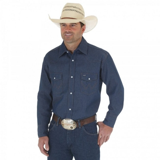 Men's Wrangler Retro® Long Sleeve Flannel Western Snap Plaid Shirt In Stormy Re Men's Wrangler Retro® Long Sleeve Flannel Western Snap Plaid Shirt In Stormy Re