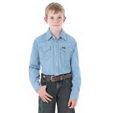 Kids Shirts - KID'S COWBOY CUT® WESTERN SNAP SHIRT/BW1251B - Wrangler - Mock Brothers Saddlery and Western Wear
