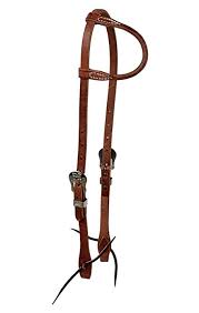 HEADSTALLS - BERLIN ONE EAR HEAD STALL WITH STAINLESS STEEL FLOWER BUCKLE SET/H1551 - BERLIN - Mock Brothers Saddlery and Western Wear