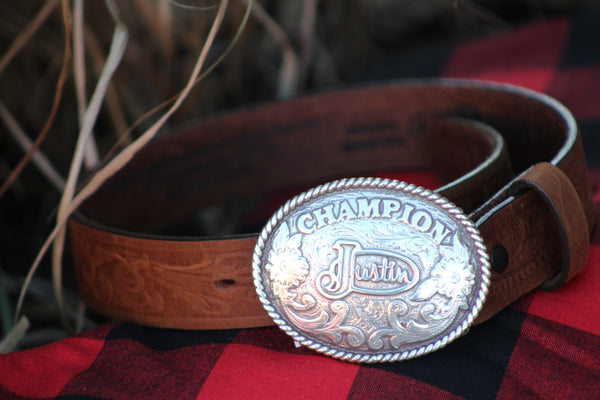 Kids Belts - Justin Kids Champion Belt/811BR - Justin - Mock Brothers Saddlery and Western Wear