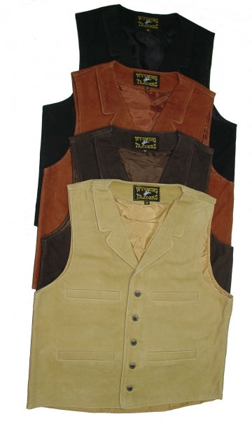 Wyoming Traders Men's Buffalo Leather Vest, Tan Wyoming Traders Men's Buffalo Leather Vest, Tan
