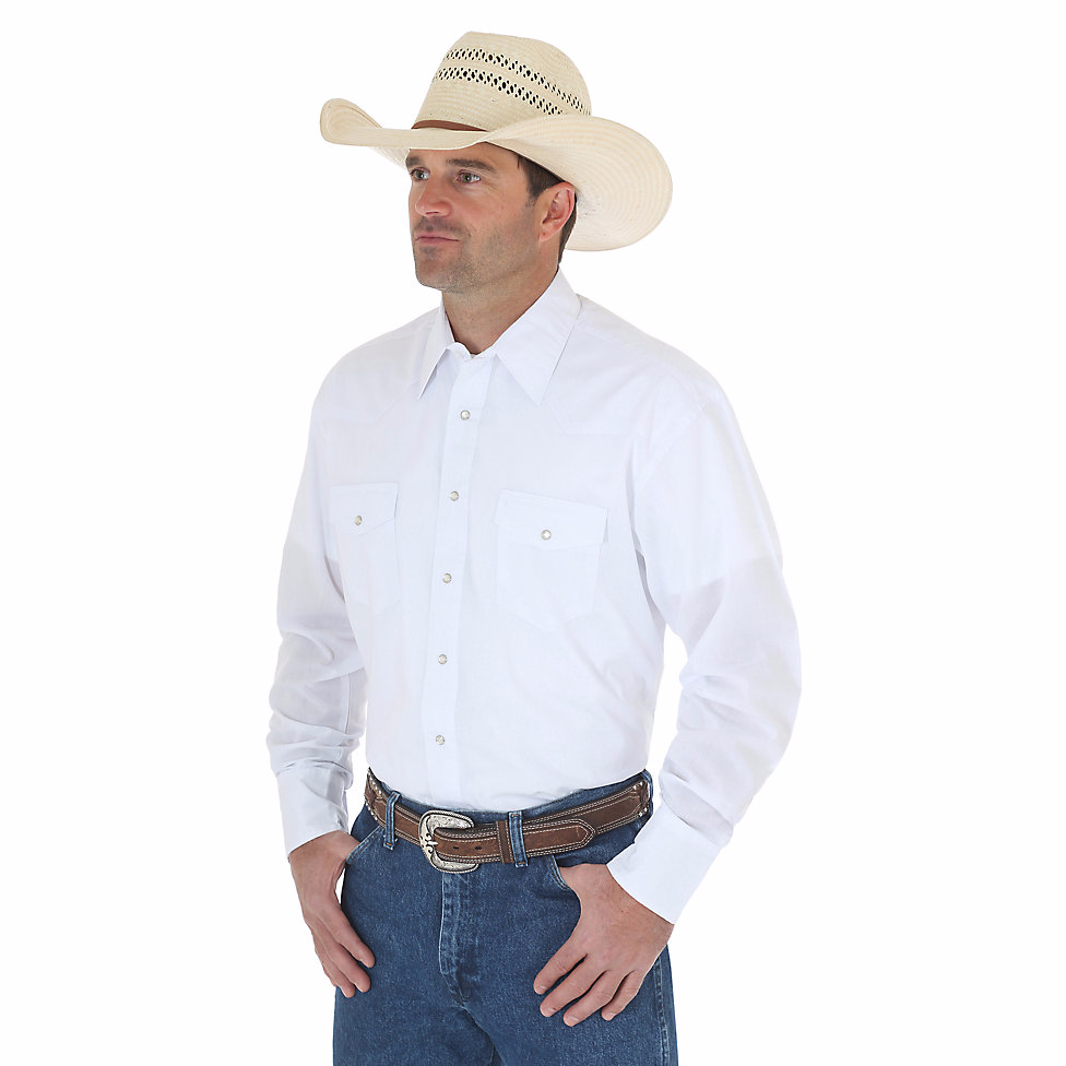 Shirts - Wrangler Men's Western Snap Shirt/71105WH - Wrangler - Mock Brothers Saddlery and Western Wear