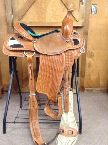 saddle - USED 14" MOCK BROTHERS BARREL RACER/DS - Mock Brothers Saddlery - Mock Brothers Saddlery and Western Wear