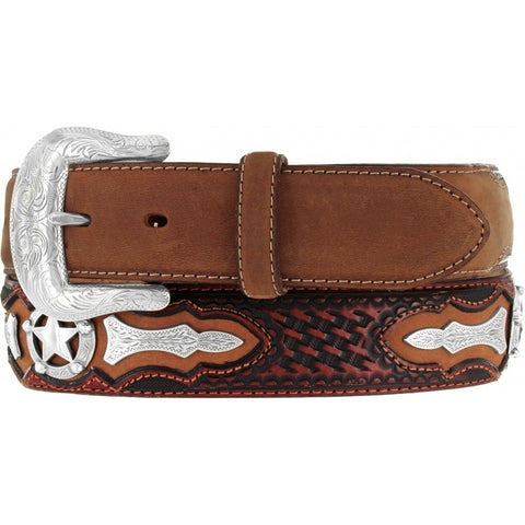 Justin Western Brown Leather Rhinestone Cross Studded Belt Brass Buckle 32 Justin Western Brown Leather Rhinestone Cross Studded Belt  main image 4